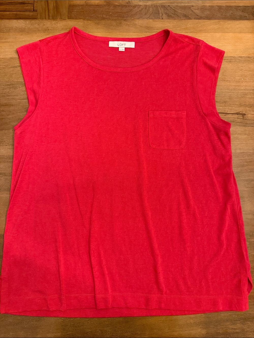 LOFT XL Bright PinkSleeveless Pocket Tank